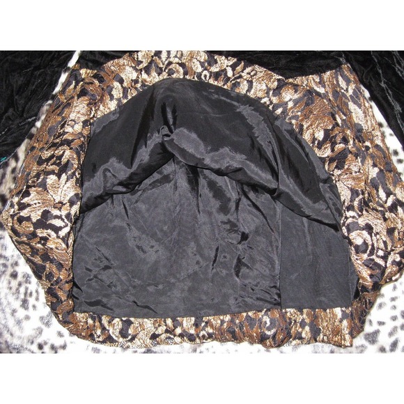 PHILLY CALIFORNIA 4 6 Black Gold Velvet 80s Dress - Picture 4 of 9